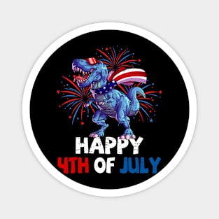 Kids Happy 4th Of July Boys Toddler Trex Dinosaur American Dino Magnet